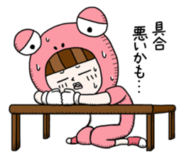 Glasses panda and pink frog sticker #12220078