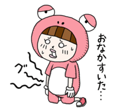 Glasses panda and pink frog sticker #12220080