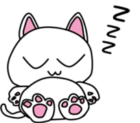 white Cat nya sticker #12221032