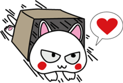 white Cat nya sticker #12221039