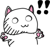 white Cat nya sticker #12221044