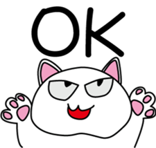 white Cat nya sticker #12221058