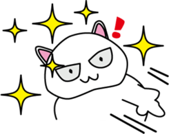 white Cat nya sticker #12221064