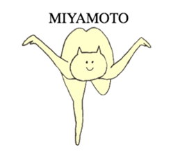 Cat's name is Miyamoto sticker #12227886