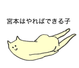 Cat's name is Miyamoto sticker #12227924