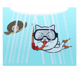 Sticker of the active cat!! 2 Summer sticker #12234648