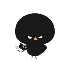 Black bird HIYOKO 2 sticker #12235608