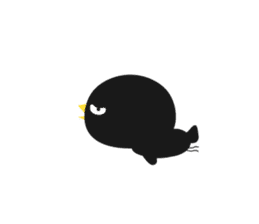 Black bird HIYOKO 2 sticker #12235619