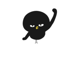 Black bird HIYOKO 2 sticker #12235622
