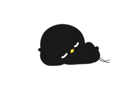 Black bird HIYOKO 2 sticker #12235623