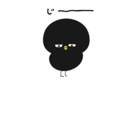 Black bird HIYOKO 2 sticker #12235628