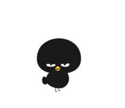 Black bird HIYOKO 2 sticker #12235634