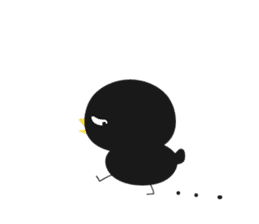 Black bird HIYOKO 2 sticker #12235636