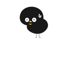 Black bird HIYOKO 2 sticker #12235638
