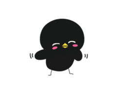 Black bird HIYOKO 2 sticker #12235639