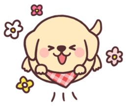 Cheerful golden retriever2 sticker #12236528