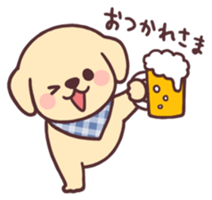 Cheerful golden retriever2 sticker #12236548