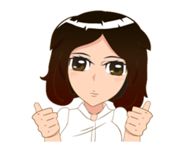 lady white dress sticker #12238551