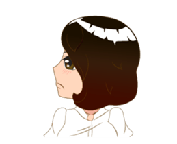 lady white dress sticker #12238553