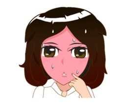 lady white dress sticker #12238555