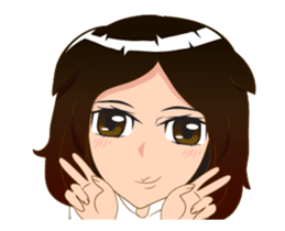 lady white dress sticker #12238556