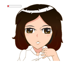 lady white dress sticker #12238560