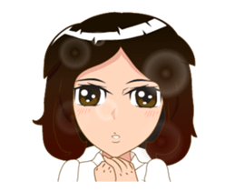 lady white dress sticker #12238561