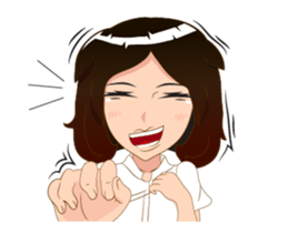 lady white dress sticker #12238562