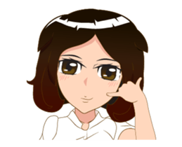 lady white dress sticker #12238563