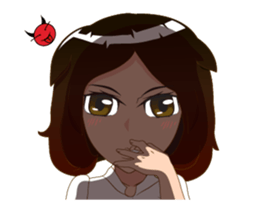 lady white dress sticker #12238564