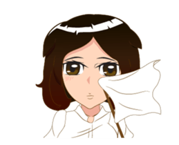 lady white dress sticker #12238565