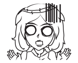 lady white dress sticker #12238567