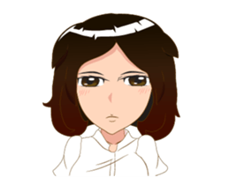 lady white dress sticker #12238573