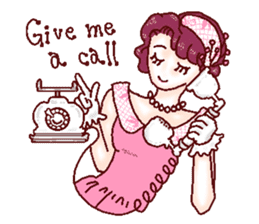 Retro? Work of the eyelashes lady sticker #12238606