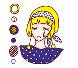 Retro? Work of the eyelashes lady sticker #12238614