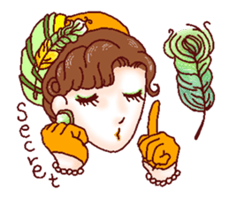 Retro? Work of the eyelashes lady sticker #12238637