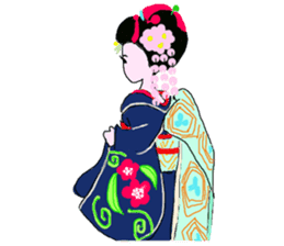 Colorful kimono beauty Maiko Hen sticker #12239047