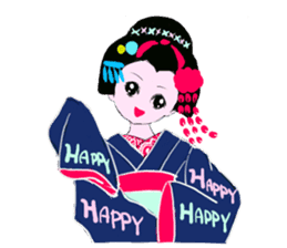 Colorful kimono beauty Maiko Hen sticker #12239048