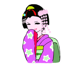 Colorful kimono beauty Maiko Hen sticker #12239054