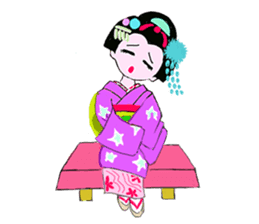 Colorful kimono beauty Maiko Hen sticker #12239057