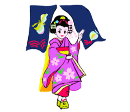 Colorful kimono beauty Maiko Hen sticker #12239060