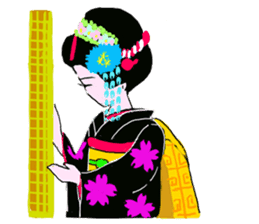 Colorful kimono beauty Maiko Hen sticker #12239064