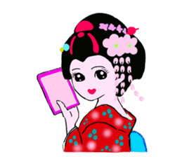Colorful kimono beauty Maiko Hen sticker #12239067