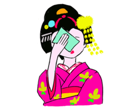 Colorful kimono beauty Maiko Hen sticker #12239075