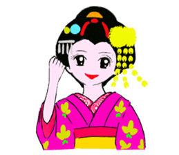 Colorful kimono beauty Maiko Hen sticker #12239077