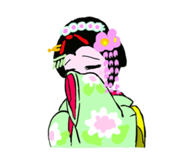 Colorful kimono beauty Maiko Hen sticker #12239082
