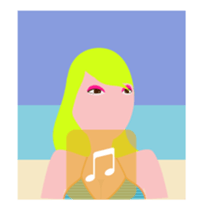 "Aki" surfer queen avatar sticker #12239360