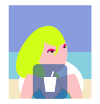 "Aki" surfer queen avatar sticker #12239362