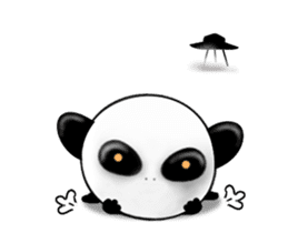 Moving! Alien sticker of panda. sticker #12239811