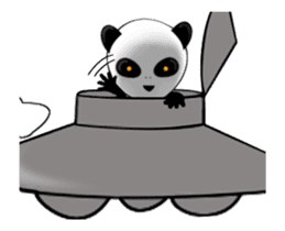 Moving! Alien sticker of panda. sticker #12239821